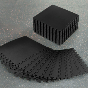 FORZA Foam Interlocking Gym Floor Mats – 16 Pack (Black)
