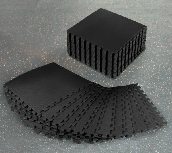 FORZA Foam Interlocking Gym Floor Mats – 16 Pack (Black)